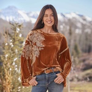 Sundance ‘Dreams In Harvest’ Velvet Top Size XL